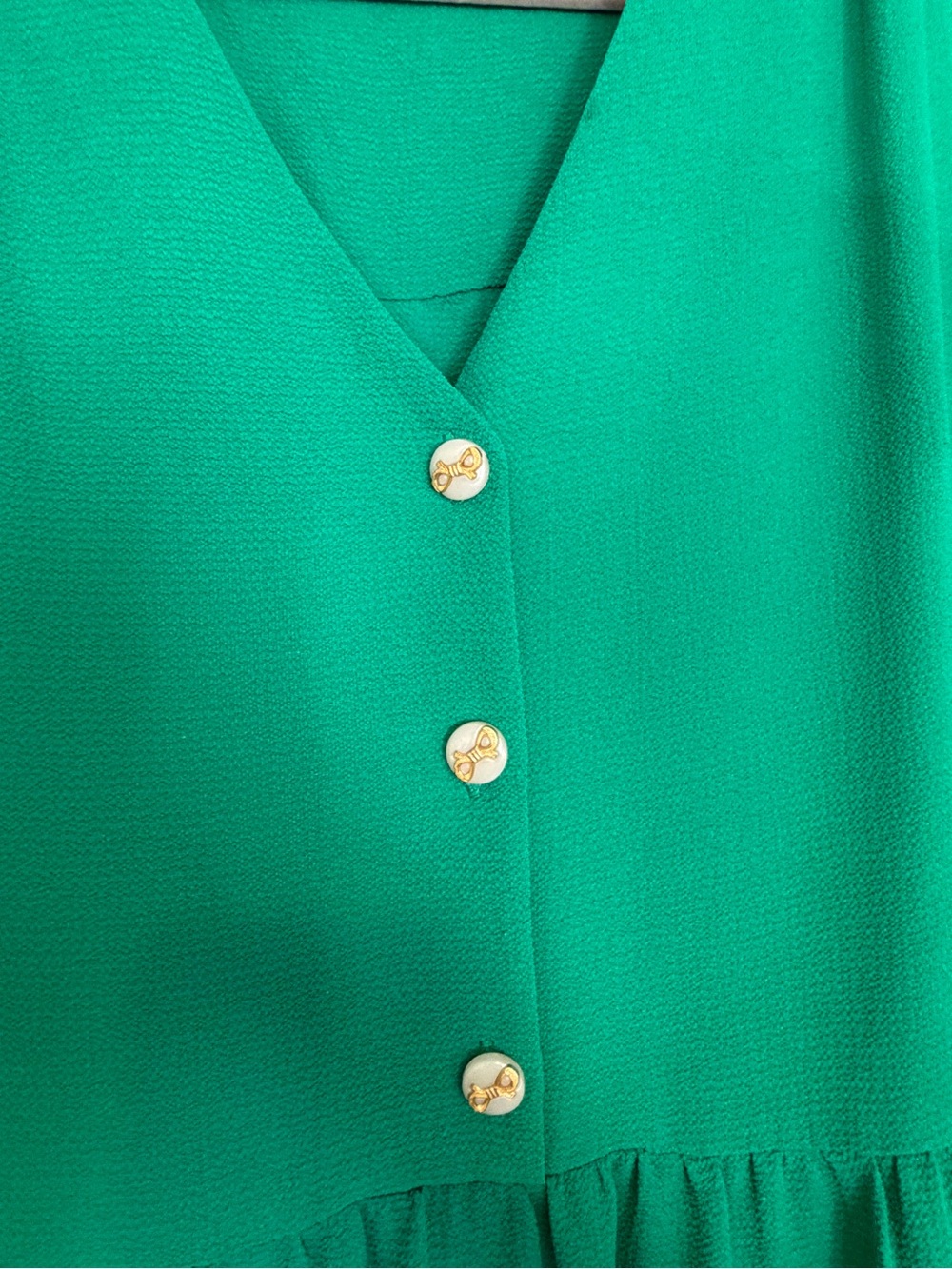 Monteau Emerald Green Tiered Button Midi Dress - Picture 4 of 6